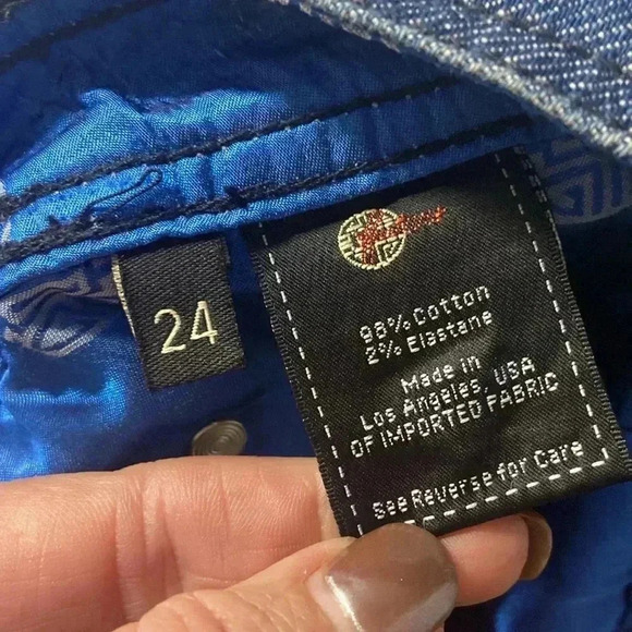 FORTUNE DENIM Women’s JEANS Size 24 BELL BOTTOM/WIDE LEG Boho Japane Denim - Picture 12 of 14